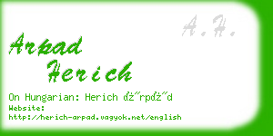 arpad herich business card